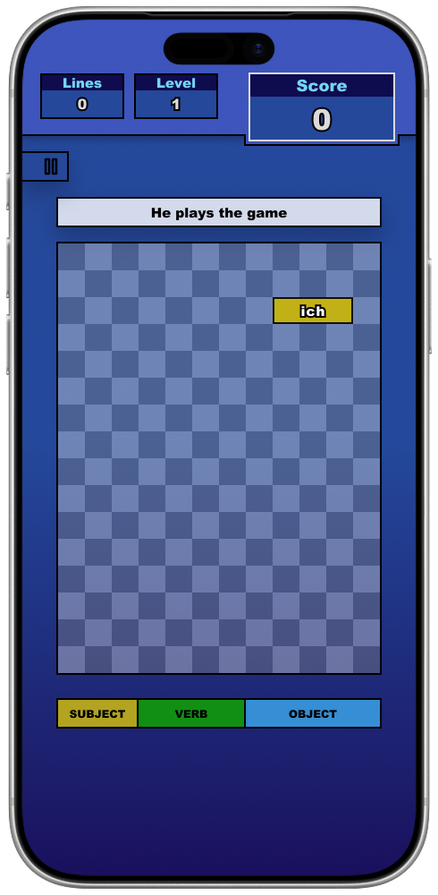 DEtris gameplay screen